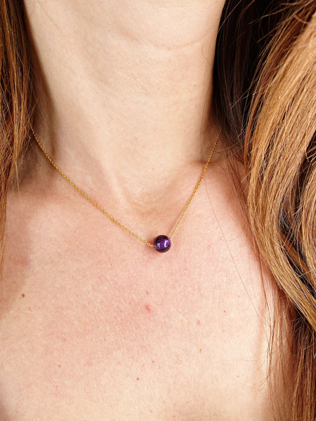 E0541 Gemstone Jewelry AMETHYST Healing Crystal Faceted Pendant Birthstone 