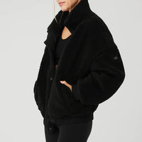 Sherpa Varsity Jacket - Black
