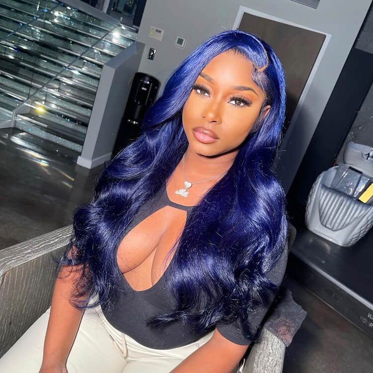 royal blue lace front wig