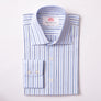DOUBLE STRIPE SKY & NAVY SLIM SHIRT - THIN RED LINE