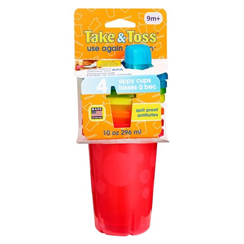 10 Ounce The First Years Take & Toss Spill-Proof Sippy Cups 4 Count 
