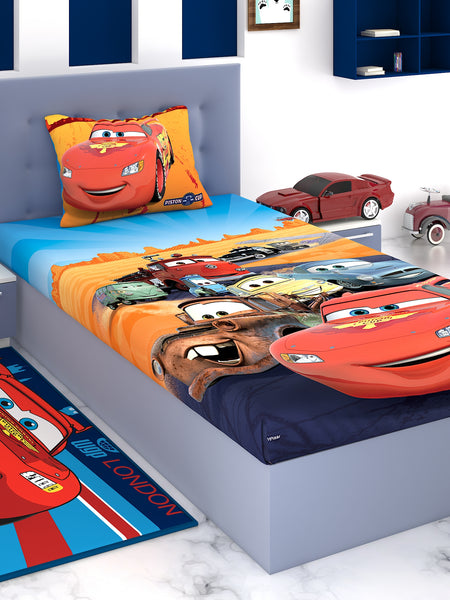 Disney Cars Piston Cup Single Fitted Sheet 100% Cotton