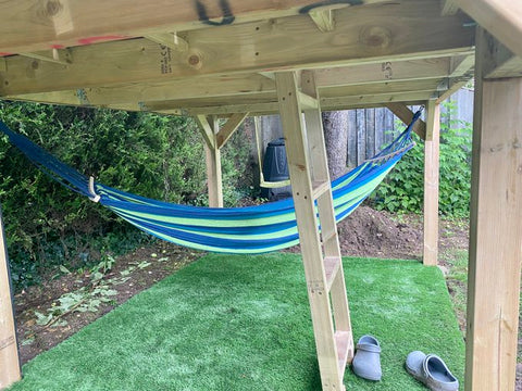 hammock underneath lottie treehouse