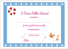 Lottie 3 Times Tables Printable Award Certificate