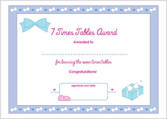 Lottie 7 Times Tables Printable Award Certificate