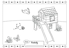 Doll Treehouse Colouring Sheet