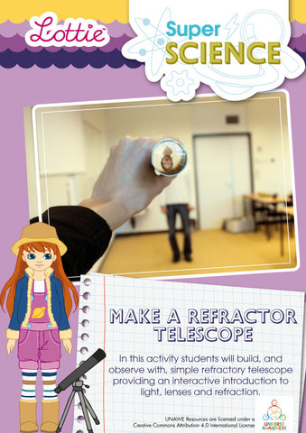 Make a refractor telescope science activity for kids