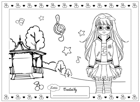 Rockabilly Lottie colouring page