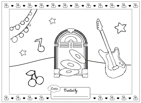 Rockabilly Lottie colouring page