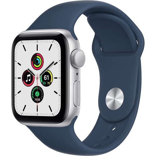 Apple Watch SE, 44mm, GPS, Silver Aluminum with Abyss Blue Sport