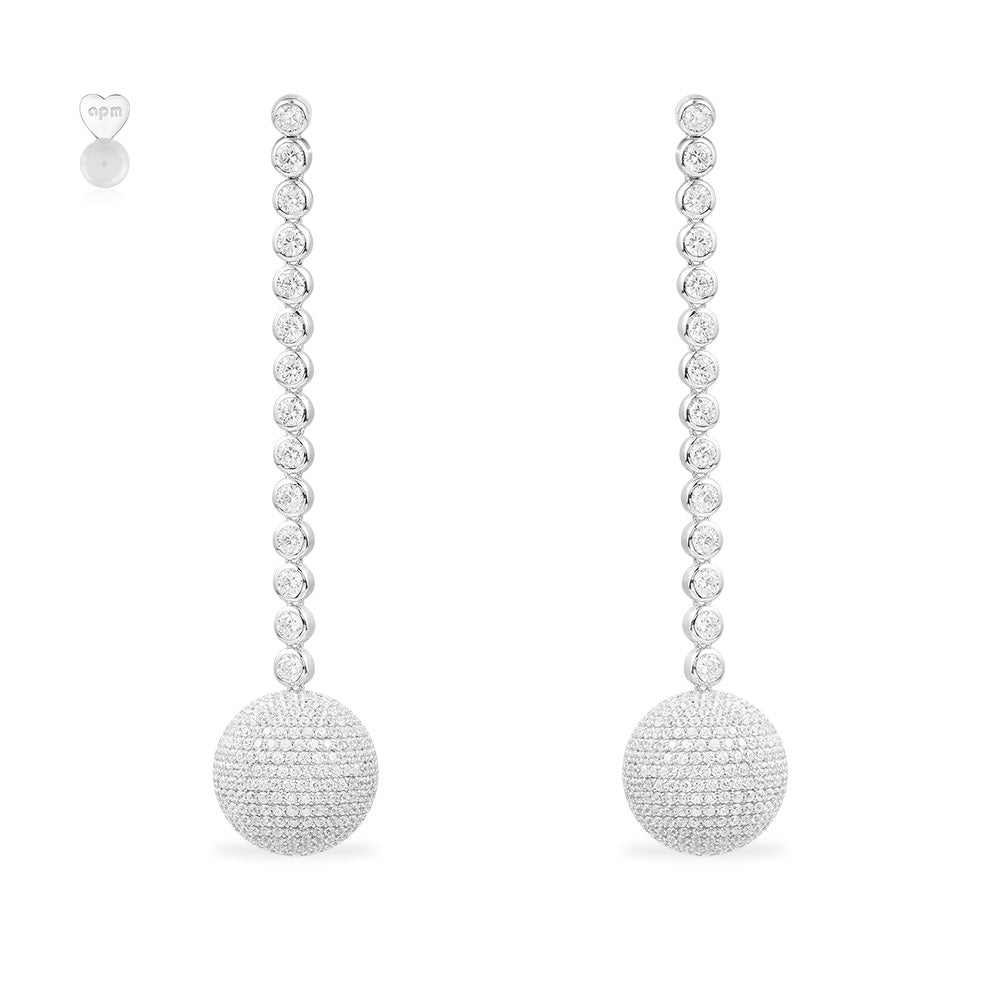 diamond ball drop earrings