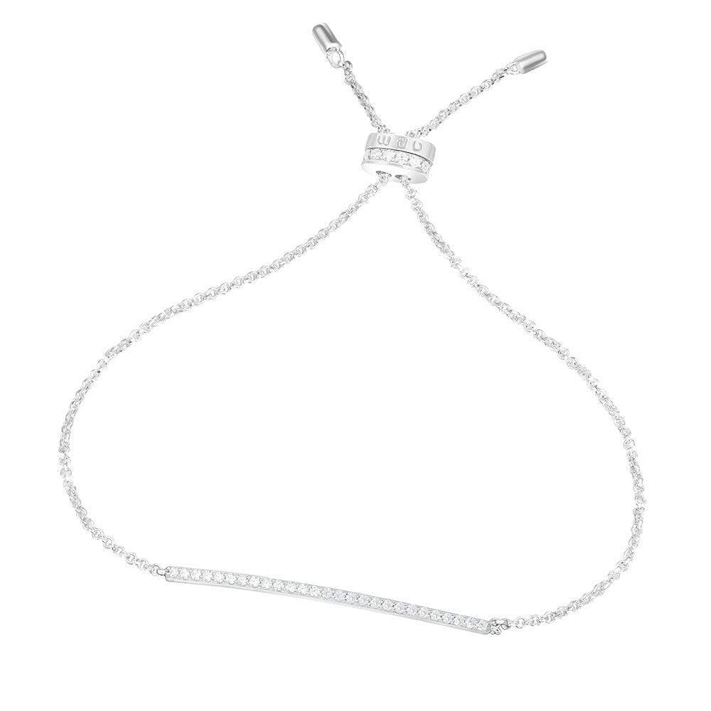 Adjustable Bracelet with Paved Line - White Silver – APM Monaco