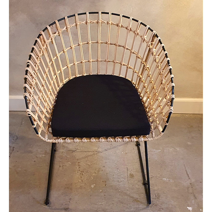 Aja Per ongeluk koper Bamboe stoel met zwart metaal | VillaFlor Store
