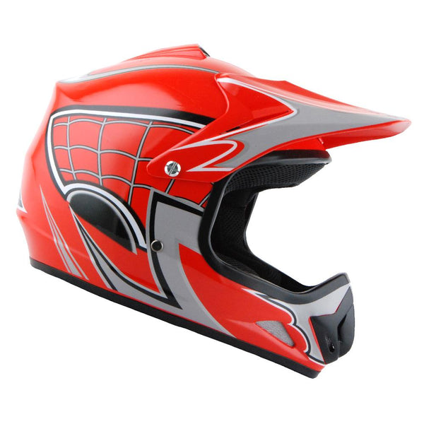 WOW Youth Kids Motocross BMX MX ATV Dirt Bike Helmet Spider Black