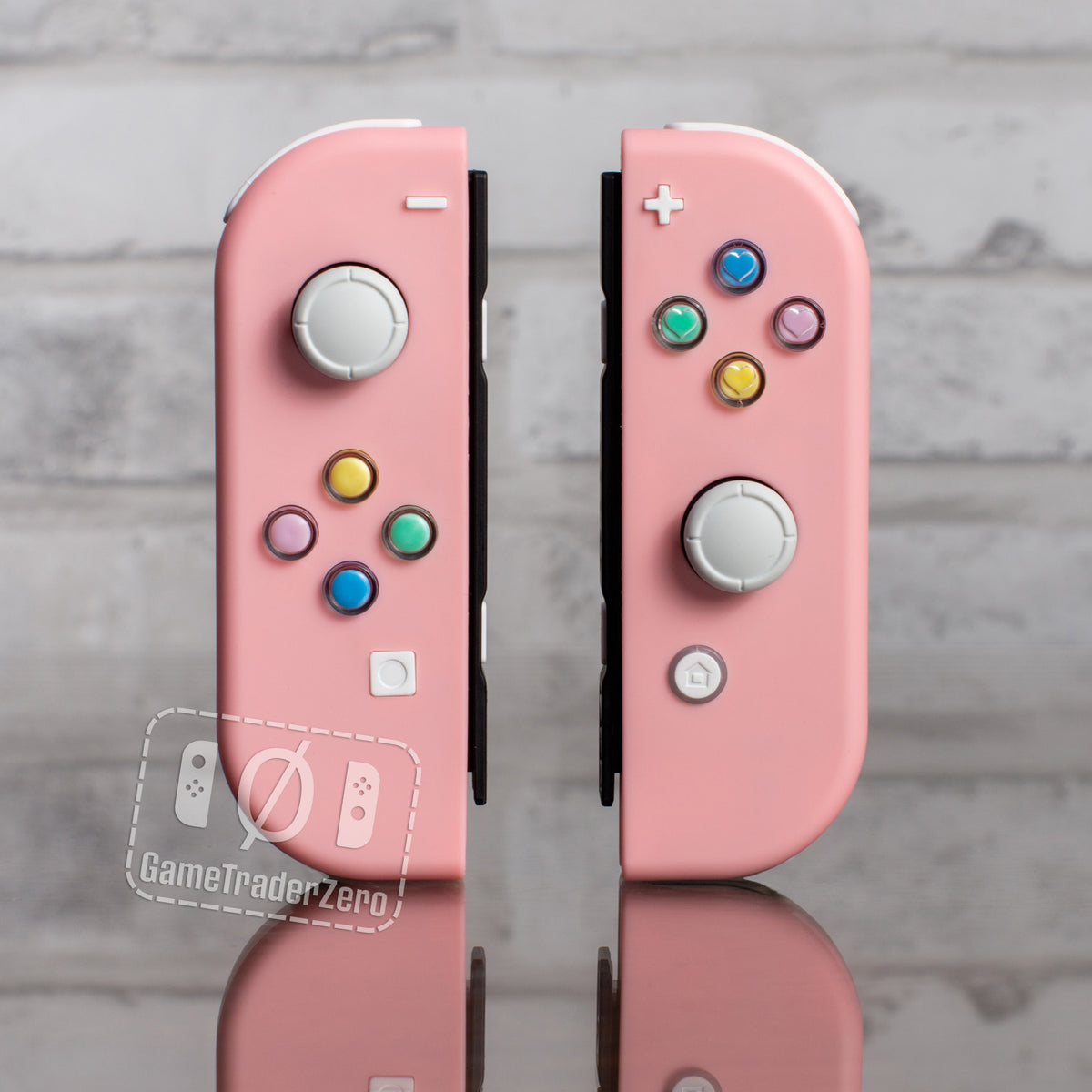Pink Joy-Cons Mod with Hearts Buttons Nintendo Custom Co – GameTraderZero