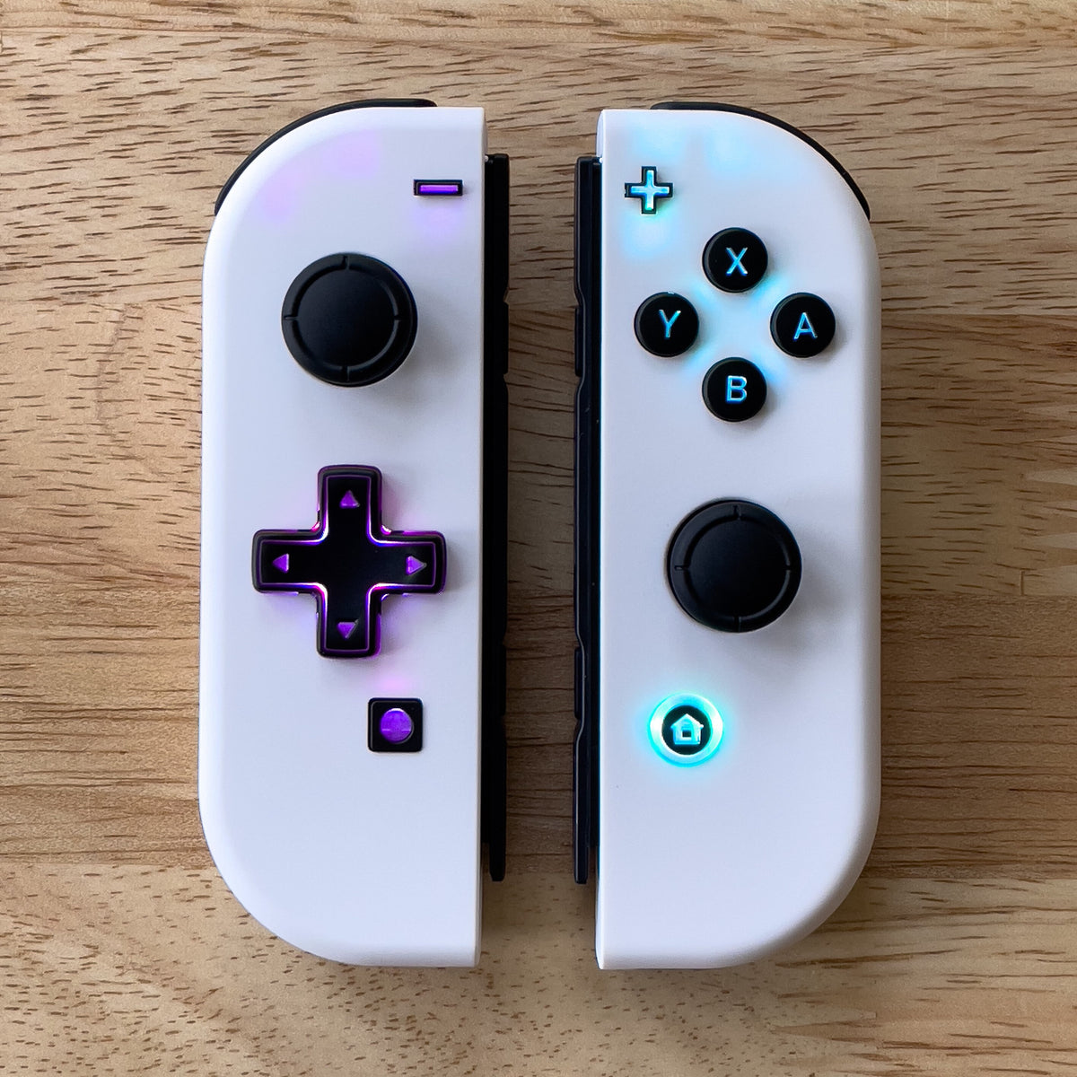 Custom Nintendo Switch Joy-Con Controllers White LED MOD Backlit Butto GameTraderZero
