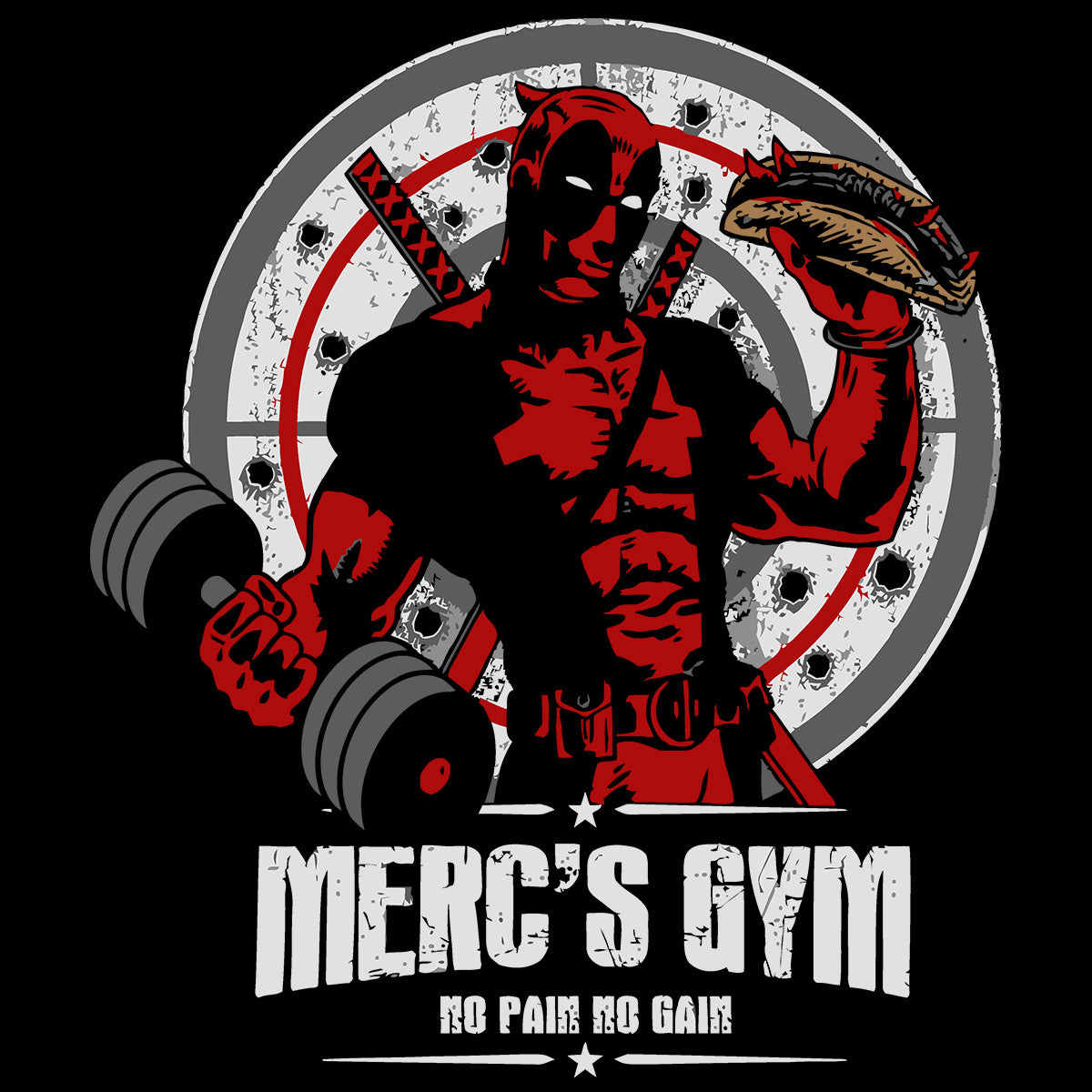 Playera para el gimnasio Merc's Gym Gain No Pain