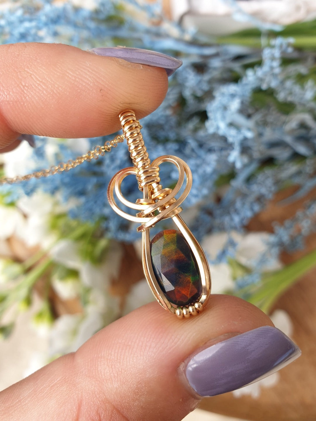 synthetic opal necklace