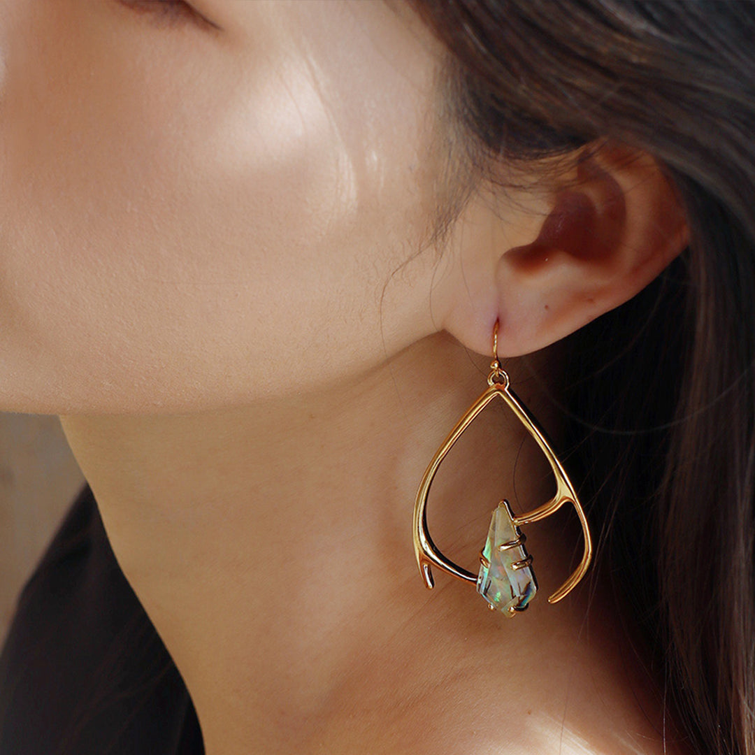 Vintage Geometric Faceted Gemstone Earrings
