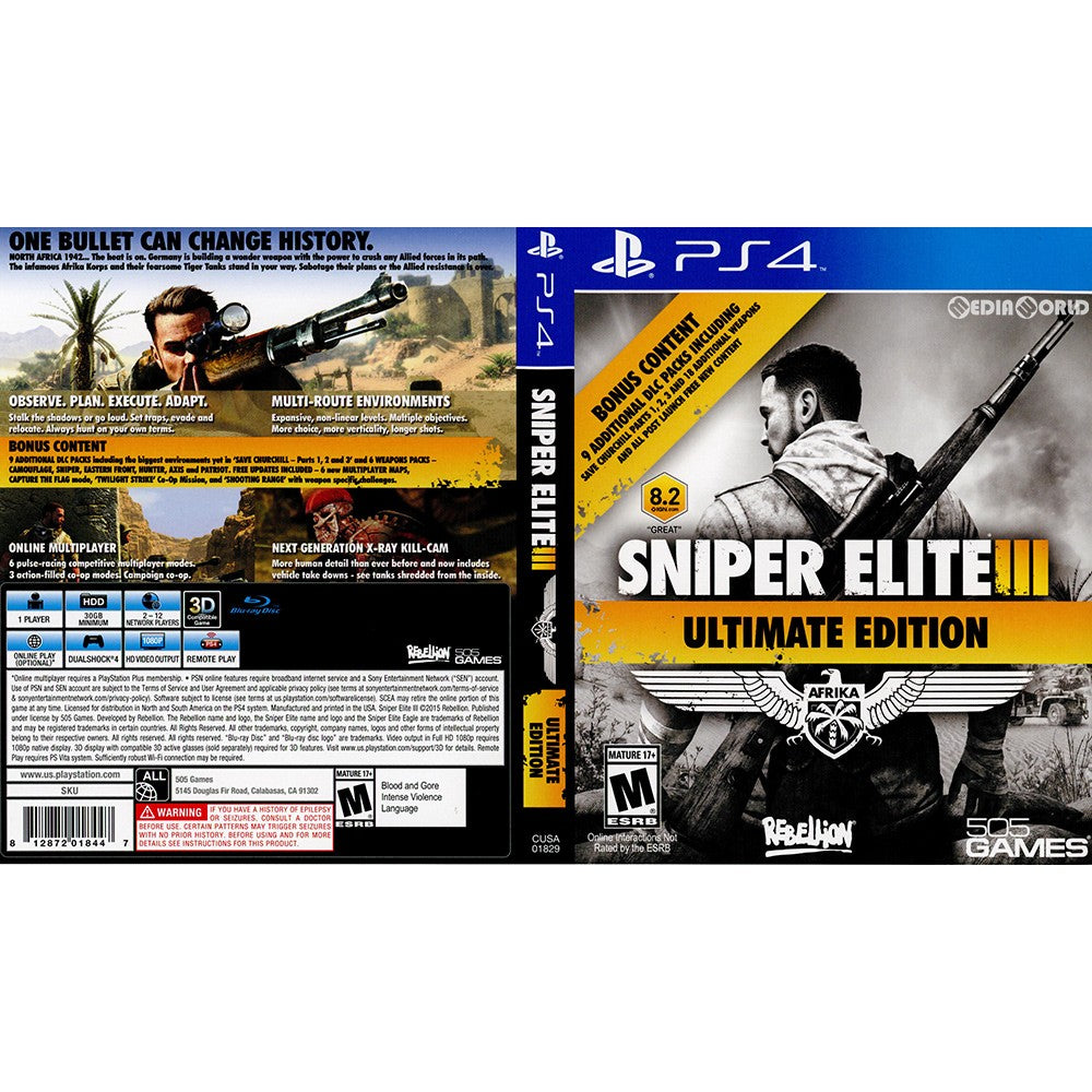 PS4]Sniper Elite III Ultimate Edition(スナイパーエリート3 アルティメットエディション)(北米版 )(CUSA-01829)