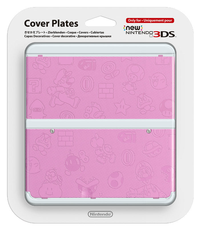 未使用New 3DS きせかえプレート 025 マリオ ピンクエンボスゲーム 