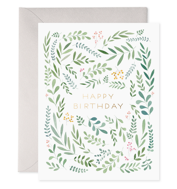 Pretty Leaves Birthday Card