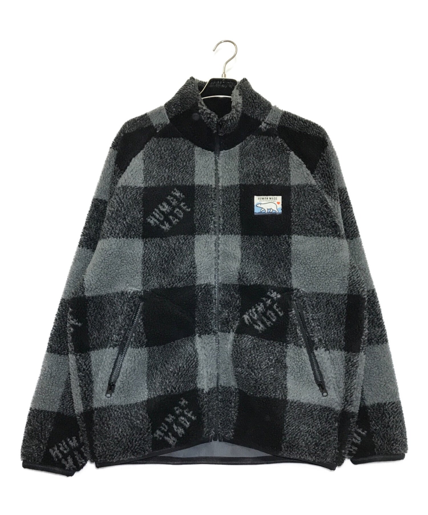 HUMAN MADE CHECK BOA FLEECE JACKET