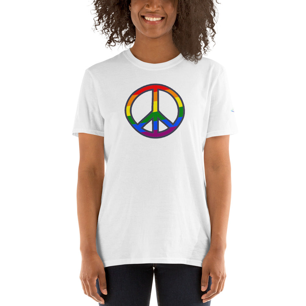 Pride, peace, and love symbol. Short-Sleeve Unisex T-Shirt. – 22 Tees