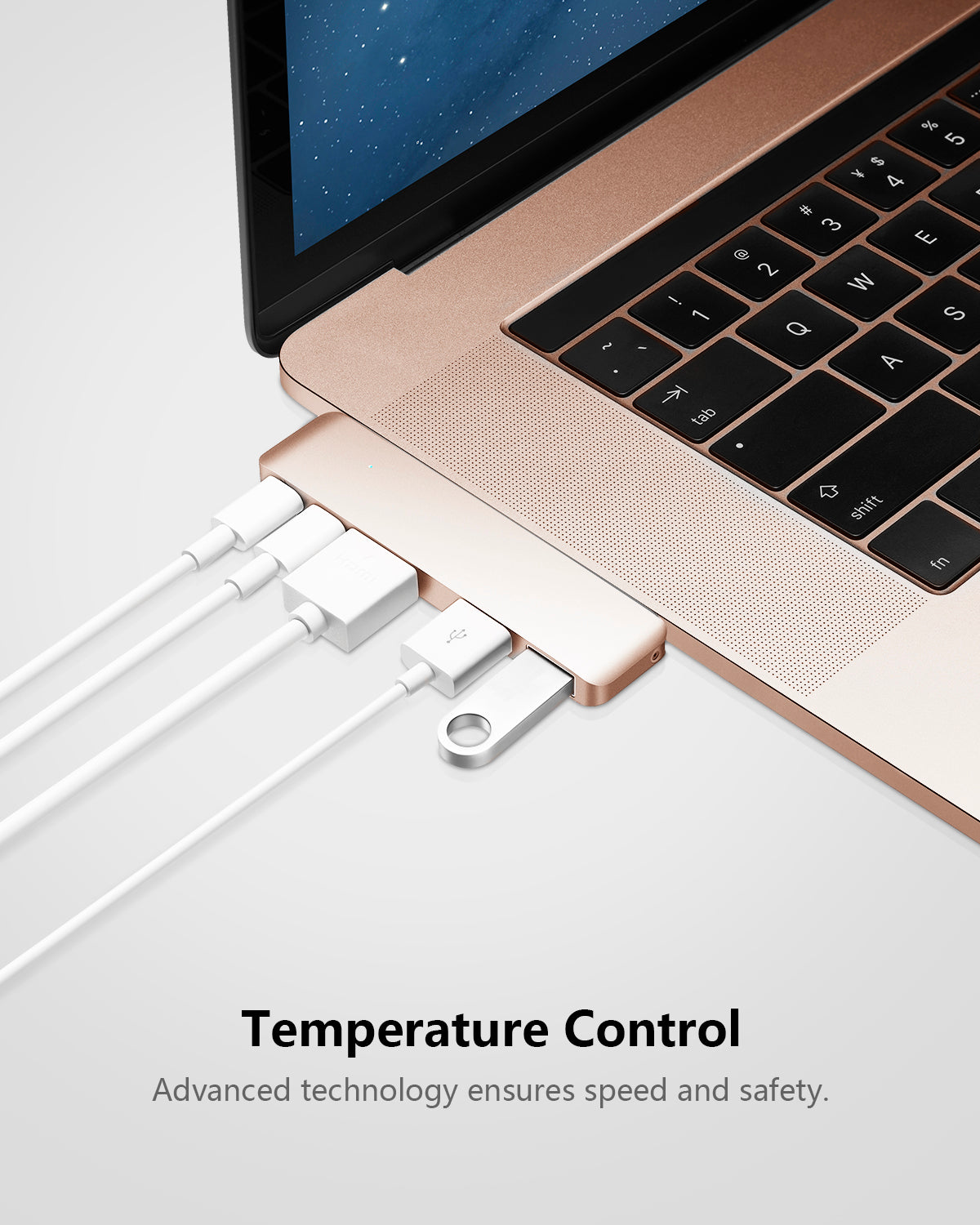 gør ikke bilag Økologi 5-in-2 Mini USB C Hub for MacBook (Rose Gold) – Purgotech