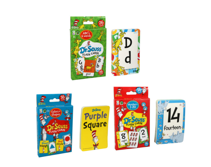 DR.SEUSS FLASH CARDS ABC'S & WORDS 36 and COLORS & SHAPES Ages 3+ 26 