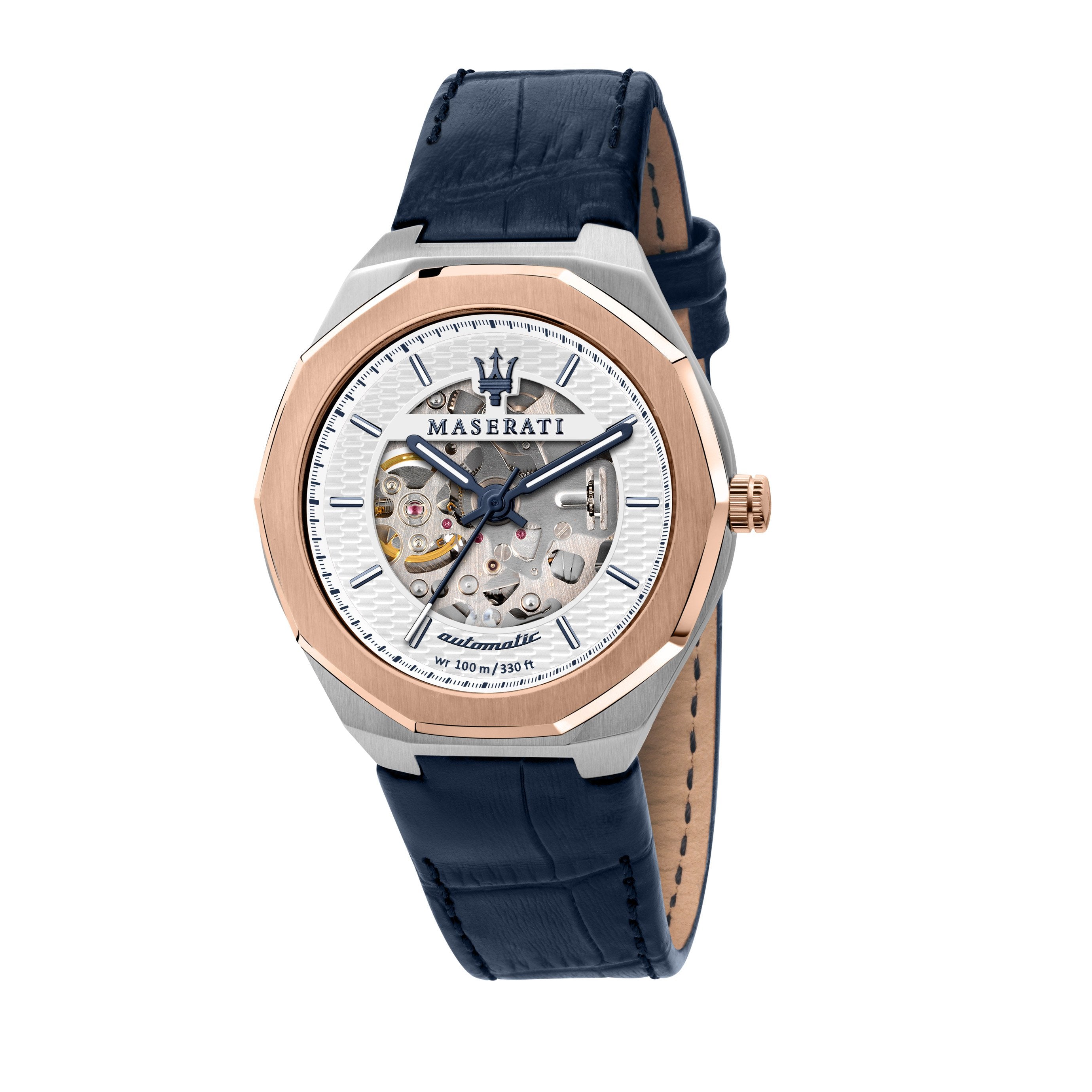 最安値に挑戦】 Maserati Stile Blue Leather Strap Automatic Watches R8821142001 腕時計  - ccoaib.rw