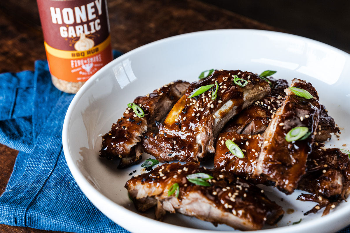 Asian Honey Garlic Ribs Recipe Fire And Smoke Society Spices 