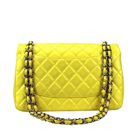 Chanel Double Flap Jumbo Bag Yellow