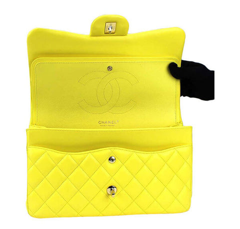 Chanel Double Flap Jumbo Bag Yellow