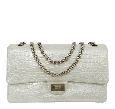 Chanel Reissue 2.55 Bag Silver Metallic Alligator