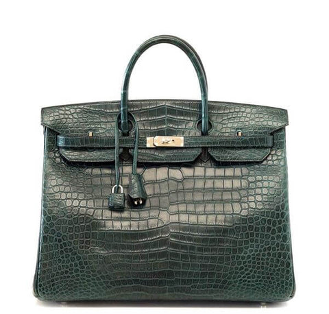 Hermès Birkin Vert Fonce Crocodile PHW