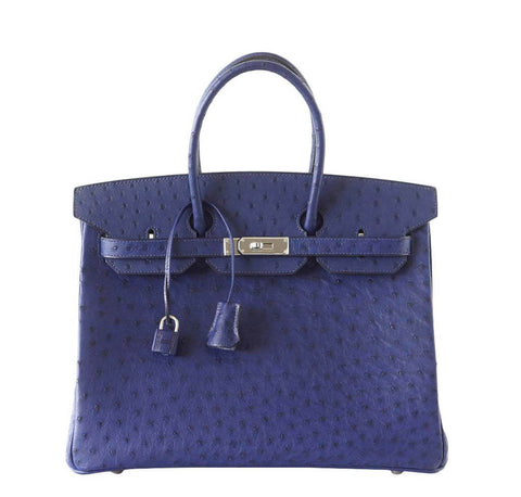 Hermes Birkin 35 Bleu Iris Ostrich