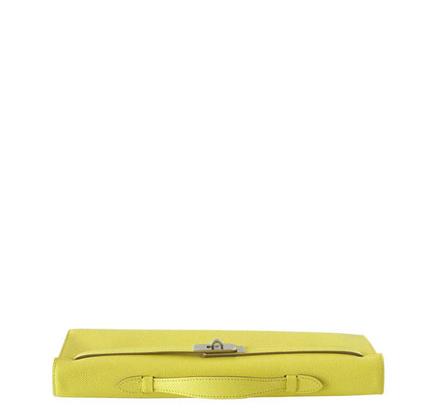 Hermes Kelly Cut Clutch Lime PHW