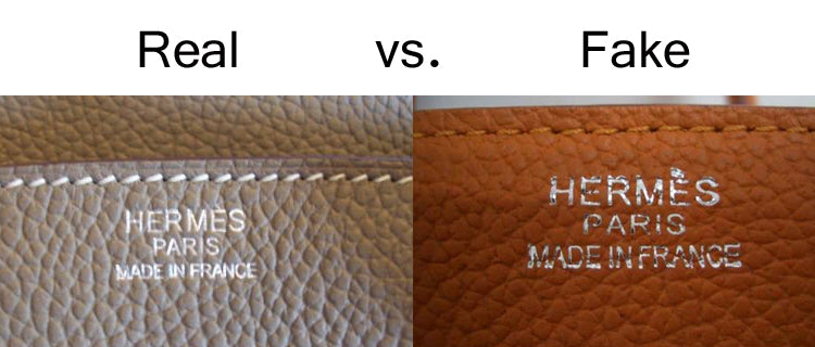 Real vs Fake Hermes stamp