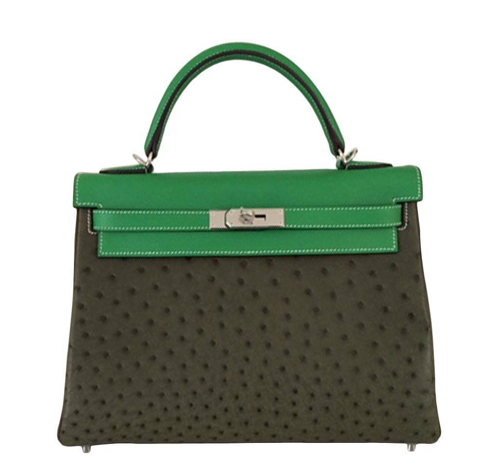 Hermès Kelly 32 Tri-Color Ostrich Bag Limited Edition | Baghunter