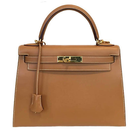 Hermès Kelly Sellier 28 Gold Chamonix Leather - GHW | Baghunter