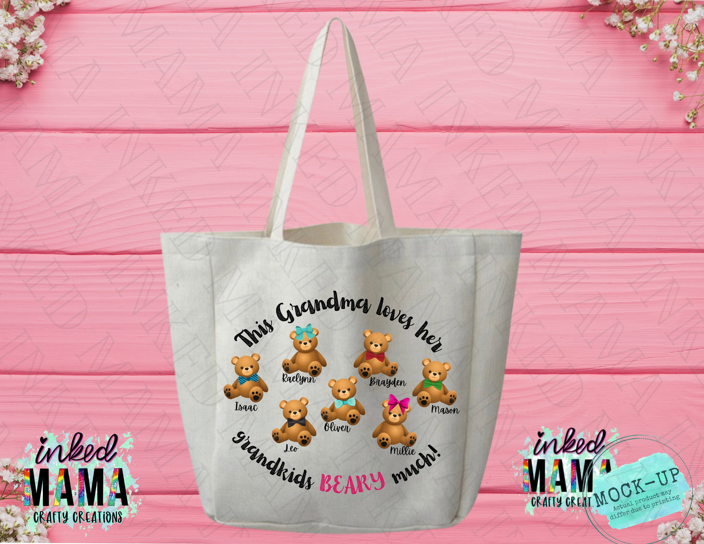 This Grandma loves her grandkids BEARY much - Personalized Gift Idea Example