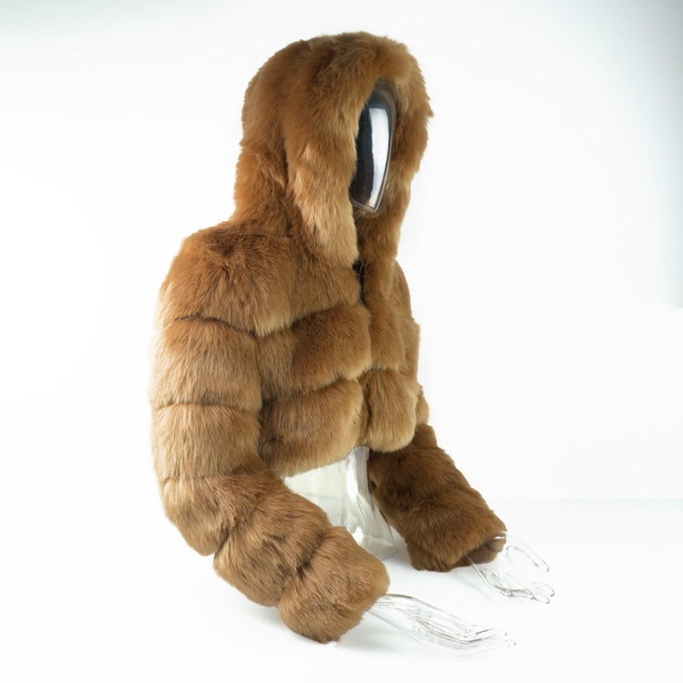 New Style Warm Winter Coat Jacket Women High Quality Hood Fashion Short Style Fake Fur Coat Women