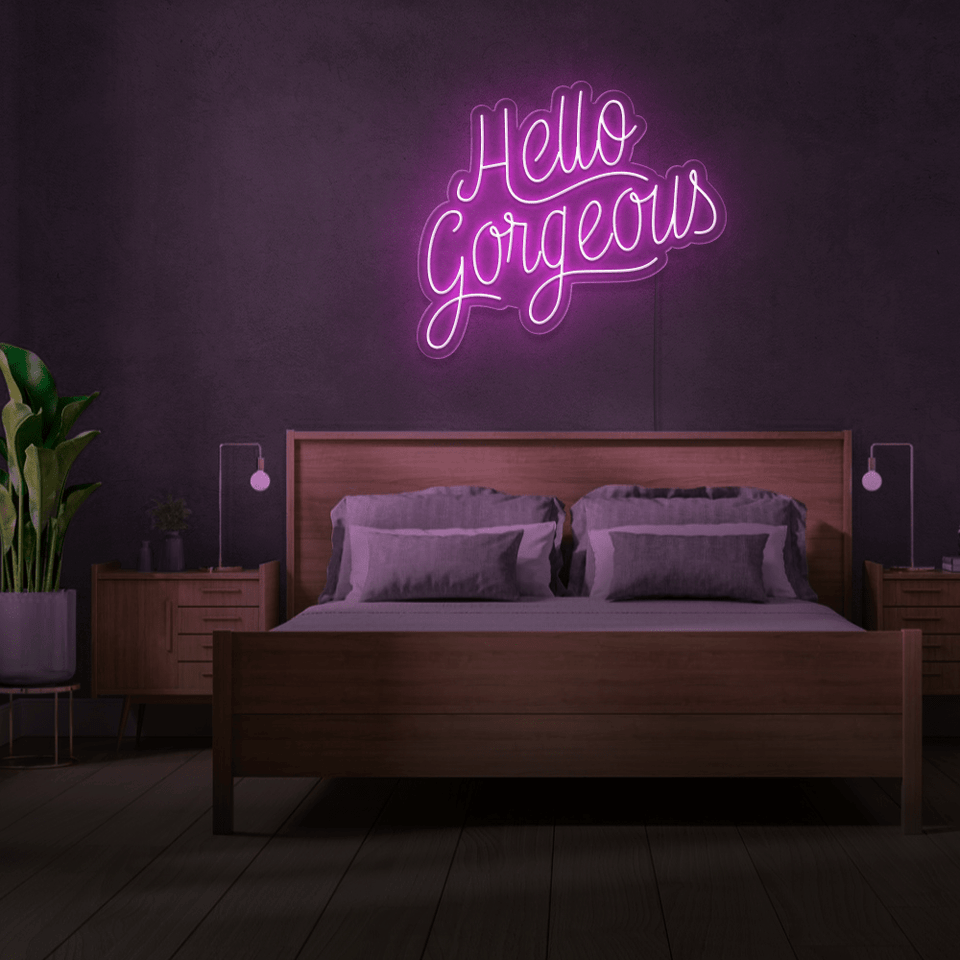 HELLO GORGEOUS PINK COLOR LED NEON SIGN