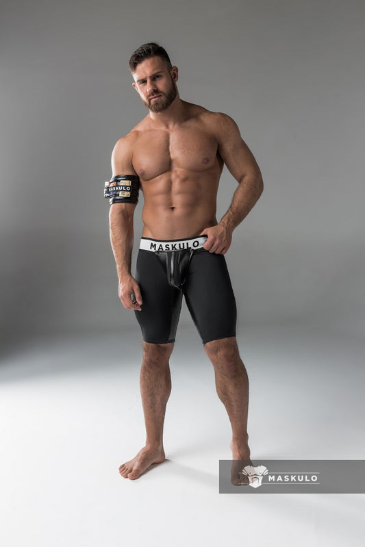 Armored. Men's Cycling Shorts. Codpiece. Rear Zipper