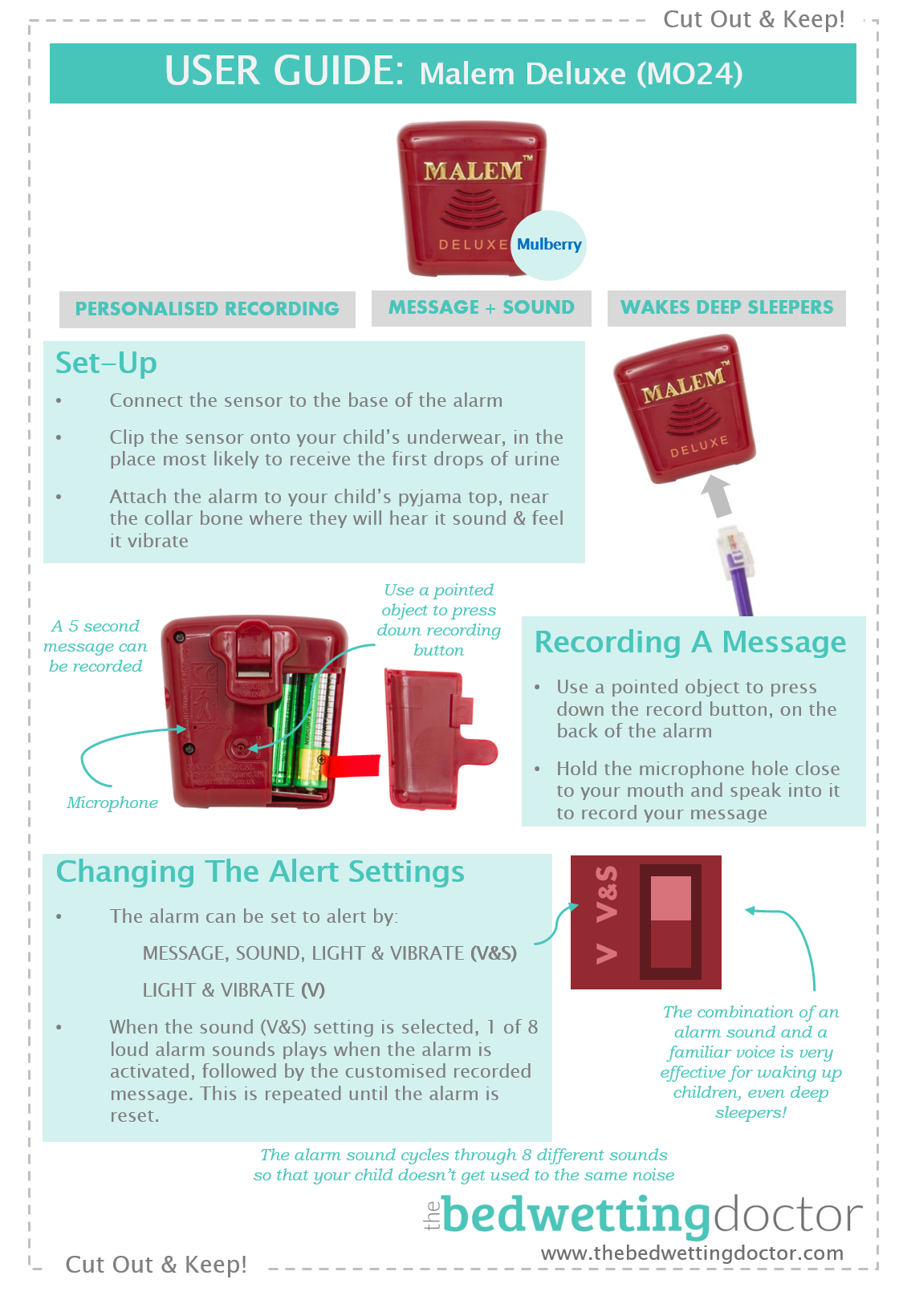 User Guide: Malem Deluxe (MO24) Bedwetting Alarm