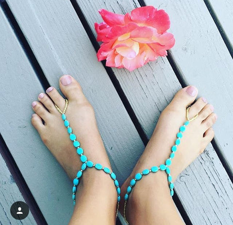 Turquoise Barefoot Sandals