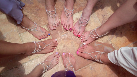 Bridesmaids wearing Bare Sandals 