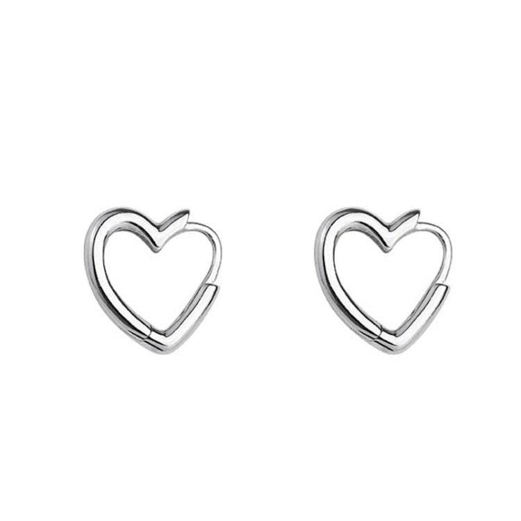 Heart Huggie Hoop Earrings