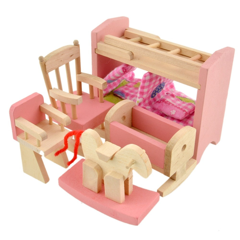 Poppenhuis Meubels Speelgoed Set Kinderen Slaapkamer Speelgoed –